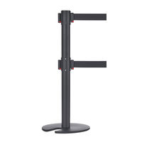 アスプルンド ベルトポールパーティション ダブルベルト スタッキング ブラックベース ベルト：ブラック 1セット（8台（6梱包））