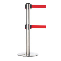 アスプルンド ベルトポールパーティション ダブルベルト スタッキング シルバーベース ベルト：レッド 1セット（4台（3梱包））