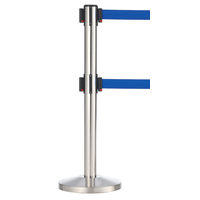 アスプルンド ベルトポールパーティション ダブルベルト スタンダード シルバーベース ベルト：ブルー 1セット（8台（6梱包））