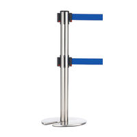 アスプルンド ベルトポールパーティション ダブルベルト スタッキング シルバーベース ベルト：ブルー 1セット（4台（3梱包））