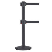 アスプルンド ベルトポールパーティション ダブルベルト スタンダード ブラックベース ベルト：ブラック 1セット（8台（6梱包））