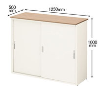 プラス スチールカウンター 抗ウィルス ハイカウンター 書庫型 幅1250×奥行500×高さ1000mm 1台（3梱包）（取寄品）