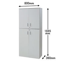 YAMAZEN（山善） 木製シェルフ（本棚 書棚） 5段 両開き（鍵付き・シリンダー錠） ホワイト 幅800×奥行360×高さ1845ｍｍ 1台（直送品）