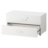 【セール】アスプルンド 木製ユニットキャビネット 浅型2段引出し ホワイト 幅800×奥行415×高さ420mm 1台（取寄品）