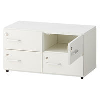 【セール】アスプルンド 木製ユニットキャビネット 1段PCロッカー ホワイト 幅800×奥行415×高さ420mm 1台（取寄品）