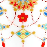 青郊 【九谷焼】縁起ちょこ 瓔珞文 KSO-02-8p 8個（直送品）