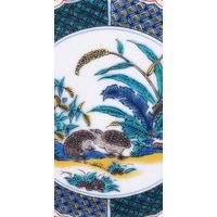 青郊 【九谷焼】豆皿名品コレクション 古九谷色絵鶉草花図 MC-13-2p 2個（直送品）