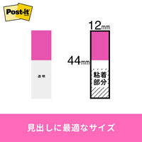 スリーエム(3M) ポストイット フィルムふせん 付箋 ディスペンサー付き 透明 44mm×12mm 2色 1パック 680DH-1