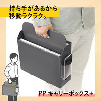 プラス PP製 キャリーボックス+ A4 ダークグレー 3個FL-126BF