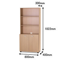 ARAN WORLD エイドス（EIDOS）TR収納 両開き上部オープン（展示棚仕様） ライトオーク 幅800×奥行400×高さ1822ｍｍ 1台（取寄品）