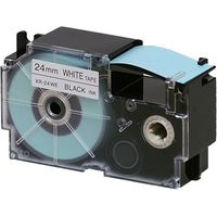 カシオ計算機 ラベルテープ XR-24WE白に黒文字 24mm5個　1セット（直送品）