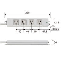 延長コード 電源タップ ハーネスプラグ 1m 3ピン 4個口 マグネット T-WHRM3410NN/RS エレコム 1個