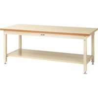 【車上渡し】山金工業 スーパー ワークテーブル 耐荷重3t 全面棚板 メラミン天板 幅1800×奥行750×高740mm IV×GRN 1台（直送品）
