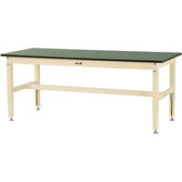 【車上渡し】山金工業 800シリーズ ワークテーブル 高調整 塩ビシート天板 幅1800×奥行750×高600～850mm アイボリー 1台（直送品）