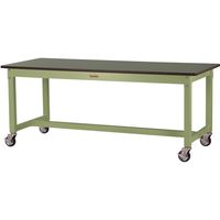 【車上渡し】山金工業 800シリーズ ワークテーブル 移動式 塩ビシート天板 幅1500×奥行900×高740mm IV×IV 1台（直送品）