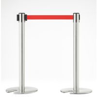 アスプルンド ベルトポールパーティション スタッキングベース 幅360×高さ864mm シルバー×レッド 277288 1セット（2台入）（直送品）