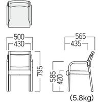 【軒先渡し】オリバー　介護用チェア　肘付・取手付タイプ　ベージュ/ナチュラル　高機能ビニールレザー　1脚（直送品）