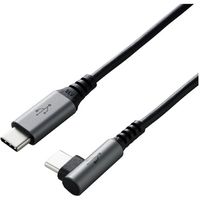 タイプCケーブル (USB-C to C) PD対応 60W L型 2m 黒 U2C-CCL20NBK エレコム 1本