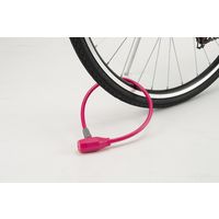 池商 自転車用ワイヤーロック 60cm ピンク MP-LK01PK 1個（直送品）