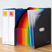 セキセイ アドワン レインボードキュメントスタンド ブラック A4ワイドタテ 12仕切り13ポケット AD-2701-60 1冊
