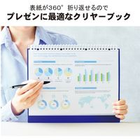 リヒトラブ クリヤーブック交換式 A4 30穴 15ポケット ネイビー N7015-11 1セット(2冊)