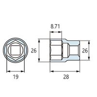 エスコ 1/2”DRx19mm ショートソケット EA617DS-19 1セット(10個)（直送品）
