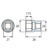 エスコ 1/2”DRx21mm ショートソケット EA617DS-21 1セット(10個)（直送品）