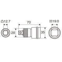 エスコ 3/4”DRx1/2”DR インパクト凹凸ソケットアダプター EA164TB-21 1個（直送品）