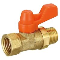 エスコ Rc1/4”xR 1/4” ミニボールバルブ(メッキ無) EA425AG-152 1セット(10個)（直送品）