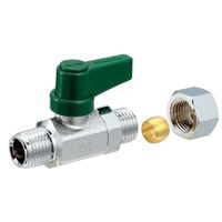 エスコ R 3/8”x10.0mm ミニボールバルブ(リングジョイント付) EA425AH-25 1セット(4個)（直送品）