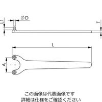 エスコ 20mm/4.0mm ピンレンチ EA613XW-24 1セット(10丁)（直送品）