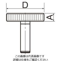 エスコ M6x30mm/φ24mm ローレットノブ(雄ねじ/ステンレス製) EA948BB-44A 1セット(10個)（直送品）