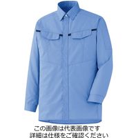 ミドリ安全 ベルデクセル シャツ VES2673上 ブルー×ネイビー S 3120331303 1点（直送品）