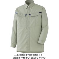 ミドリ安全 ベルデクセル シャツ VES2676上 グリーン×ネイビー L 3120331405 1点（直送品）