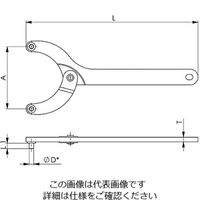 エスコ 125ー200mm/ 8mm ヒンジピンレンチ EA613XS-9 1丁（直送品）