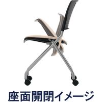 藤沢工業 TOKIO FNCシリーズ ミーティングチェア レザー ライトベージュ FNC-K5 1セット（4脚入）（取寄品）