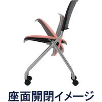 藤沢工業 TOKIO FNCシリーズ ミーティングチェア レザー パステルピンク FNC-K5 1セット（4脚入）（取寄品）
