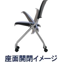 藤沢工業 TOKIO FNCシリーズ ミーティングチェア レザー ライトブルー FNC-K5 1セット（4脚入）（取寄品）