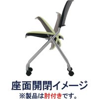 藤沢工業 TOKIO FNCシリーズ ミーティングチェア レザー リーフグリーン FNC-K5A 1セット（4脚入）（取寄品）