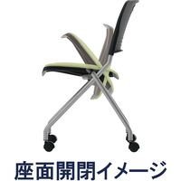 藤沢工業 TOKIO FNCシリーズ ミーティングチェア レザー リーフグリーン FNC-K5 1セット（4脚入）（取寄品）