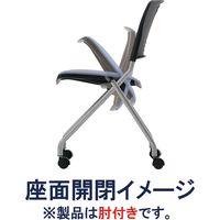 藤沢工業 TOKIO FNCシリーズ ミーティングチェア レザー ライトブルー FNC-K5A 1セット（4脚入）（取寄品）