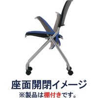 藤沢工業 TOKIO FNCシリーズ ミーティングチェア レザー インディゴブルー FNC-K5T インディゴブルー 1セット（4脚入）（取寄品）