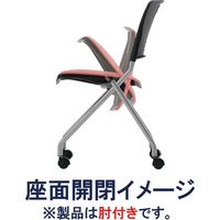 藤沢工業 TOKIO FNCシリーズ ミーティングチェア レザー パステルピンク FNC-K5A 1セット（4脚入）（取寄品）