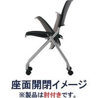藤沢工業 TOKIO FNCシリーズ ミーティングチェア レザー ネオブラック FNC-K5A 1セット（4脚入）（取寄品）
