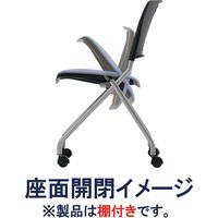 藤沢工業 TOKIO FNCシリーズ ミーティングチェア レザー ライトブルー FNC-K5T ライトブルー 1セット（4脚入）（取寄品）