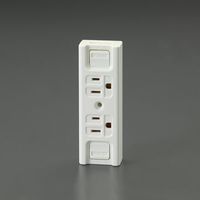 エスコ 125V/15A 仮設用コンセント(2口・接地付) EA940CG-142A 1セット(10個)（直送品）