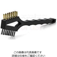 エスコ 184mm ダブルヘッドブラシ(ステンレス/真鍮) EA109BW-22 1セット(10個:1個×10本)（直送品）