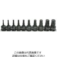 エスコ 1/2”DR [INHEX]インパクトソケットセット(10個組) EA164DF-200 1セット（直送品）