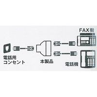 エスコ モジュラーコード2分配アダプター(6極4芯) EA764CB-2 1セット(10個)（直送品）