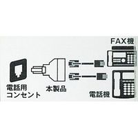 エスコ モジュラージャック分配アダプター(6極4芯) EA764CB-3 1セット(10個)（直送品）